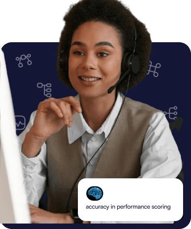 Call center agent with headset